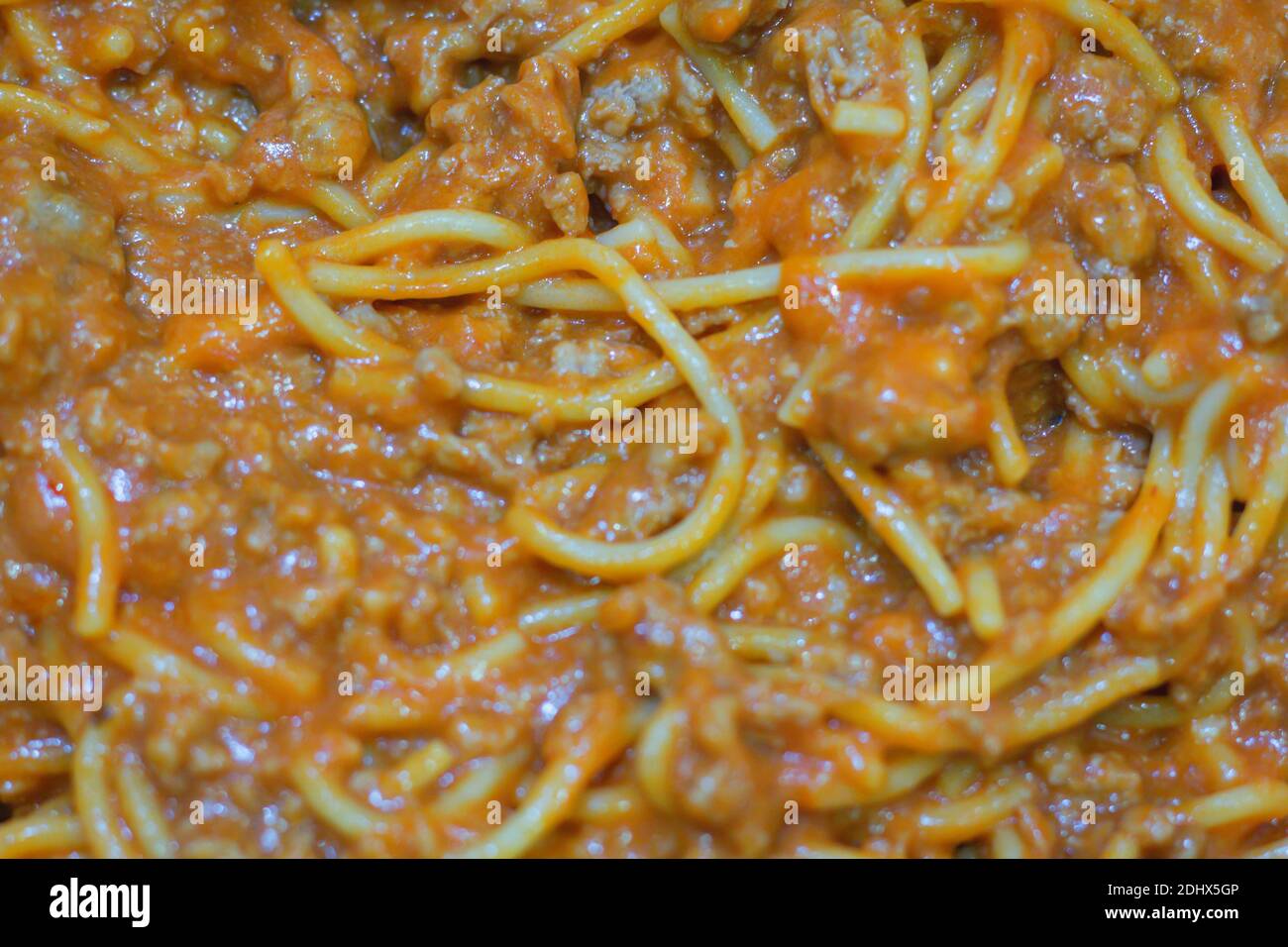 Before and after spaghetti preparation. Stock Photo