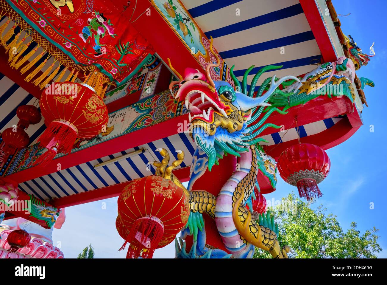 beautiful Chinese temple during a sunny day Stock Photo