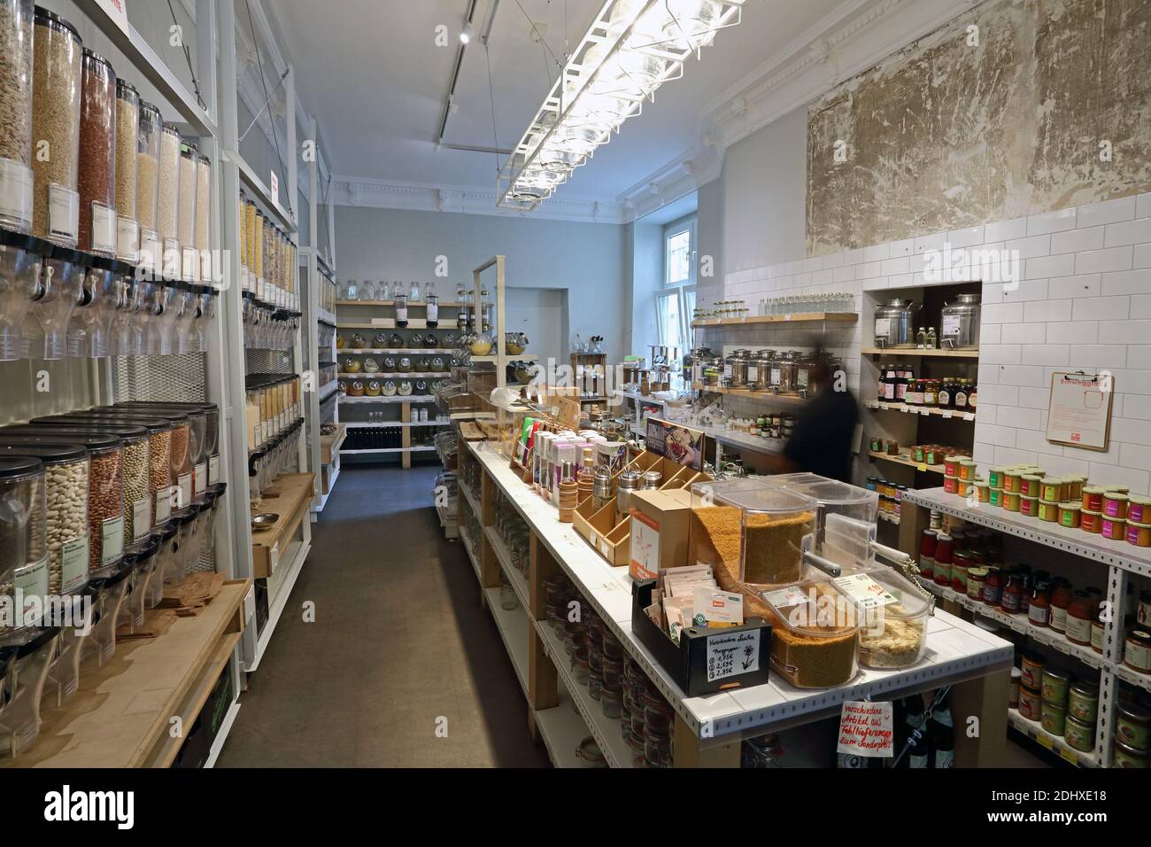 Germany / Berlin /Original Unverpackt, a German concept store selling groceries without the packaging. Stock Photo
