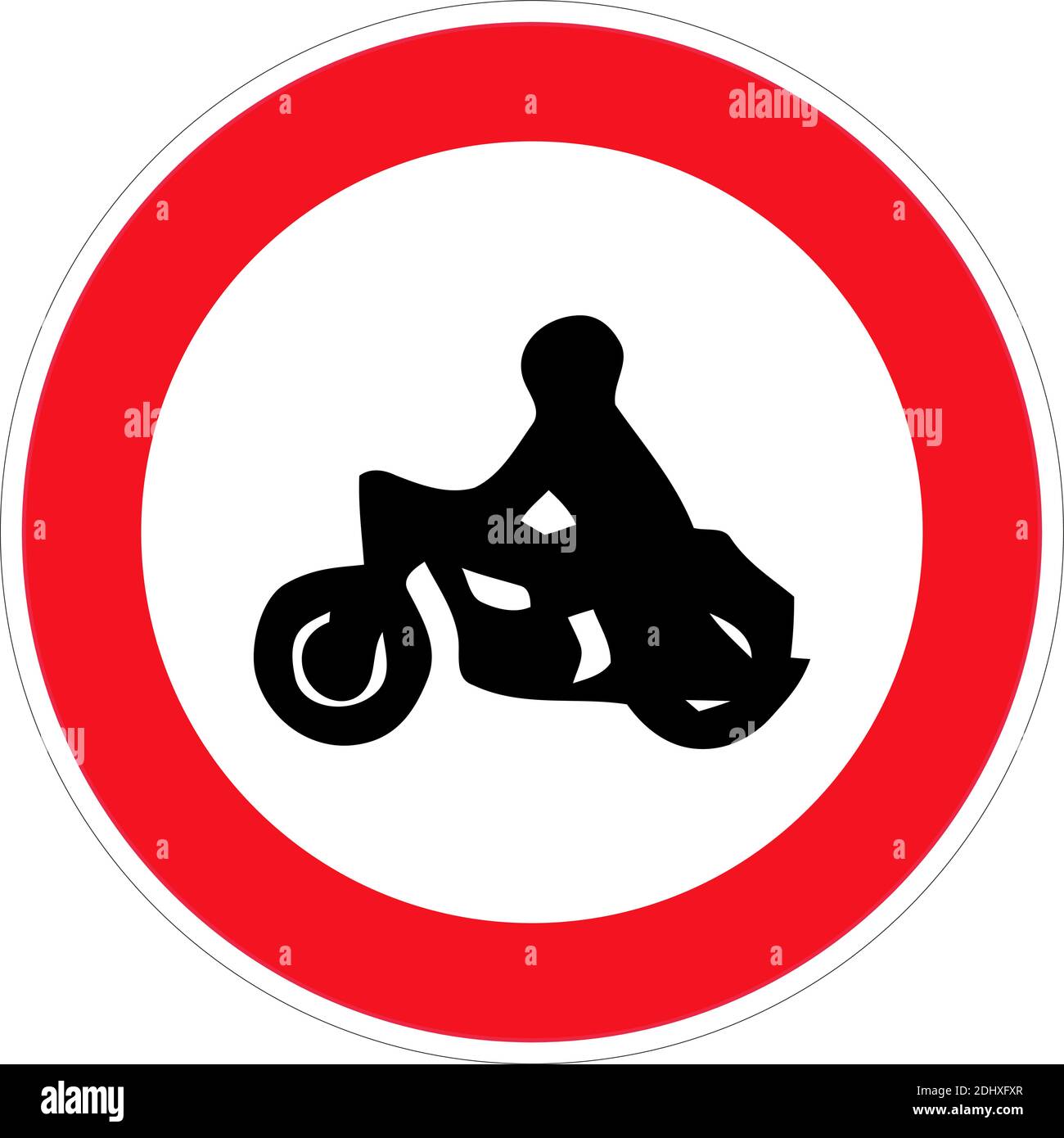 No Motorcycle sign or No Parking Sign on gray background, vector illustration. Red prohibition sign. Stop symbol. Stock Vector