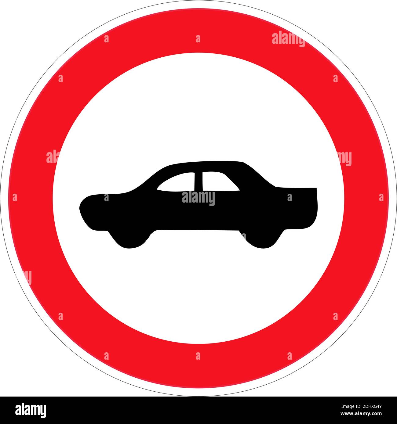No car allowed prohibition vector icon sign Do not drive symbol, no cars entry isolated on white background. Vector illustration Stock Vector