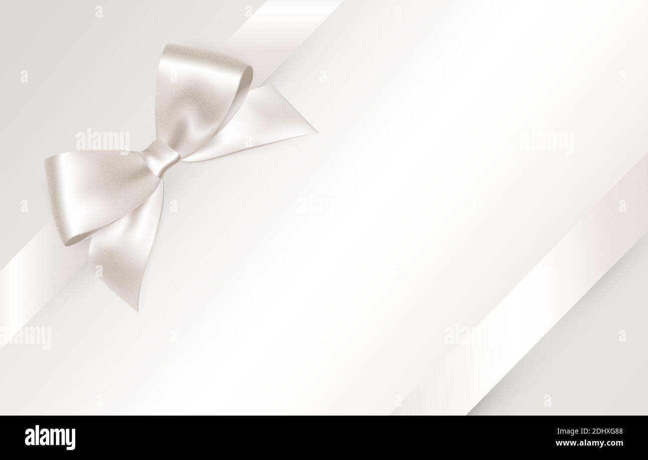 Shiny white satin ribbon on white background. Vector Stock Vector Image ...