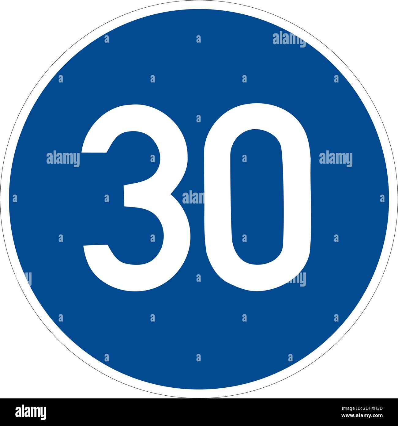 Command road sign. Minimum speed limit. Vector traffic sign. Stock Vector