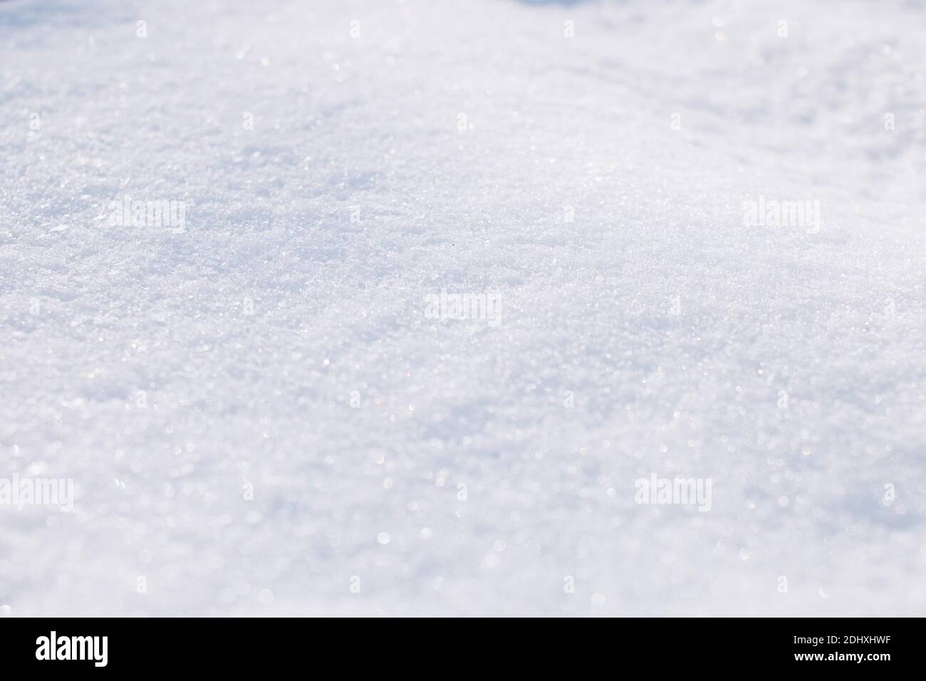 Background sparkling white snow in the sunlight Stock Photo