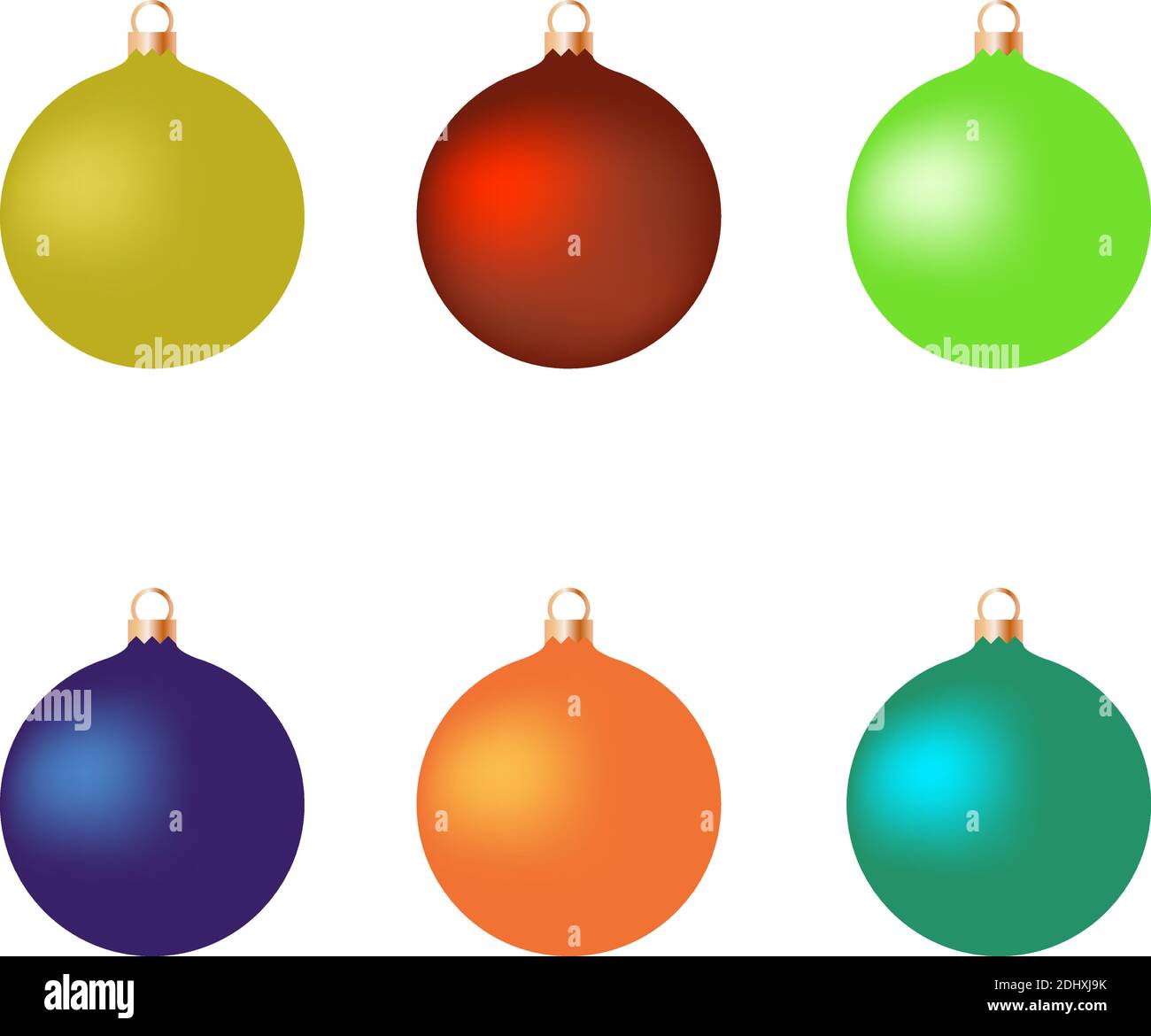 Colorful christmas balls. Set of isolated realistic decorations. Vector ...