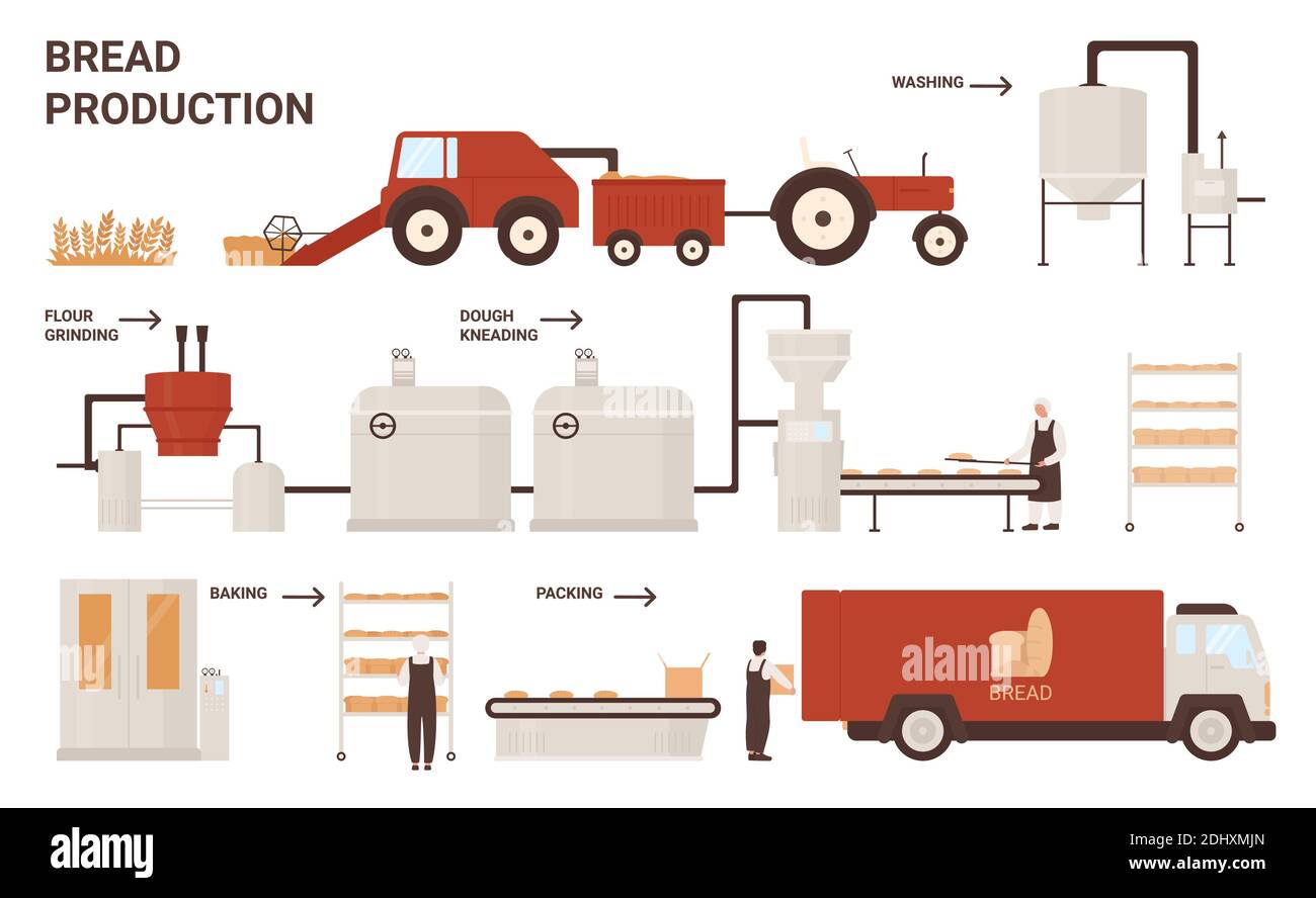 Flour mill workers stock vector images alamy