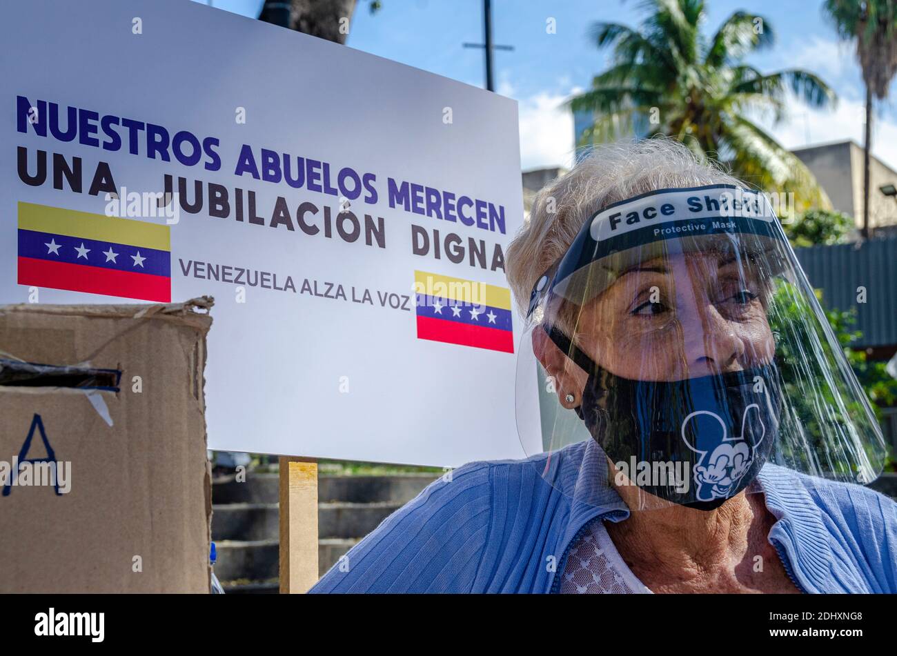 An older person helps the popular consultation process. The Venezuelan National Consultation of 2020, is a popular consultation called by the National Stock Photo
