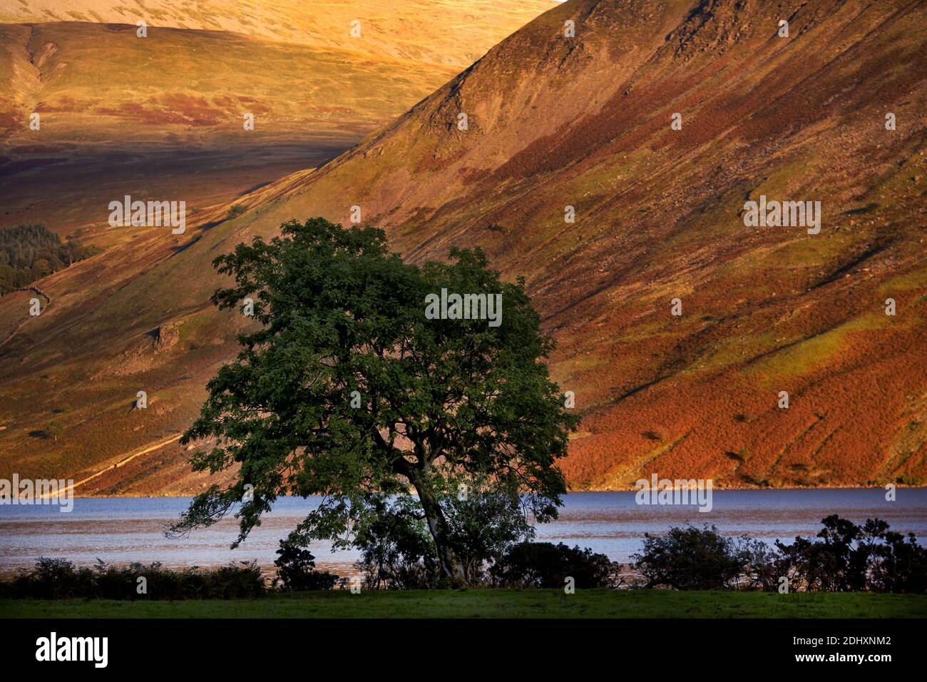 GREAT BRITAIN / England/ Lake District/ Sunset at Wastwater and Great Gable. Stock Photo
