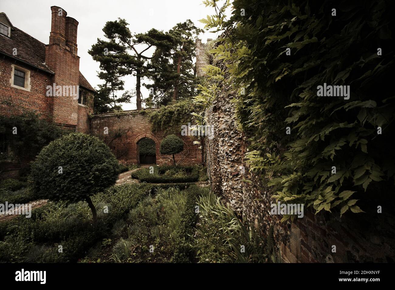 Walled garden at Greys Court, a 16th century Tudor mansion. Henley-on-Thames, Oxfordshire, England, UK. Stock Photo