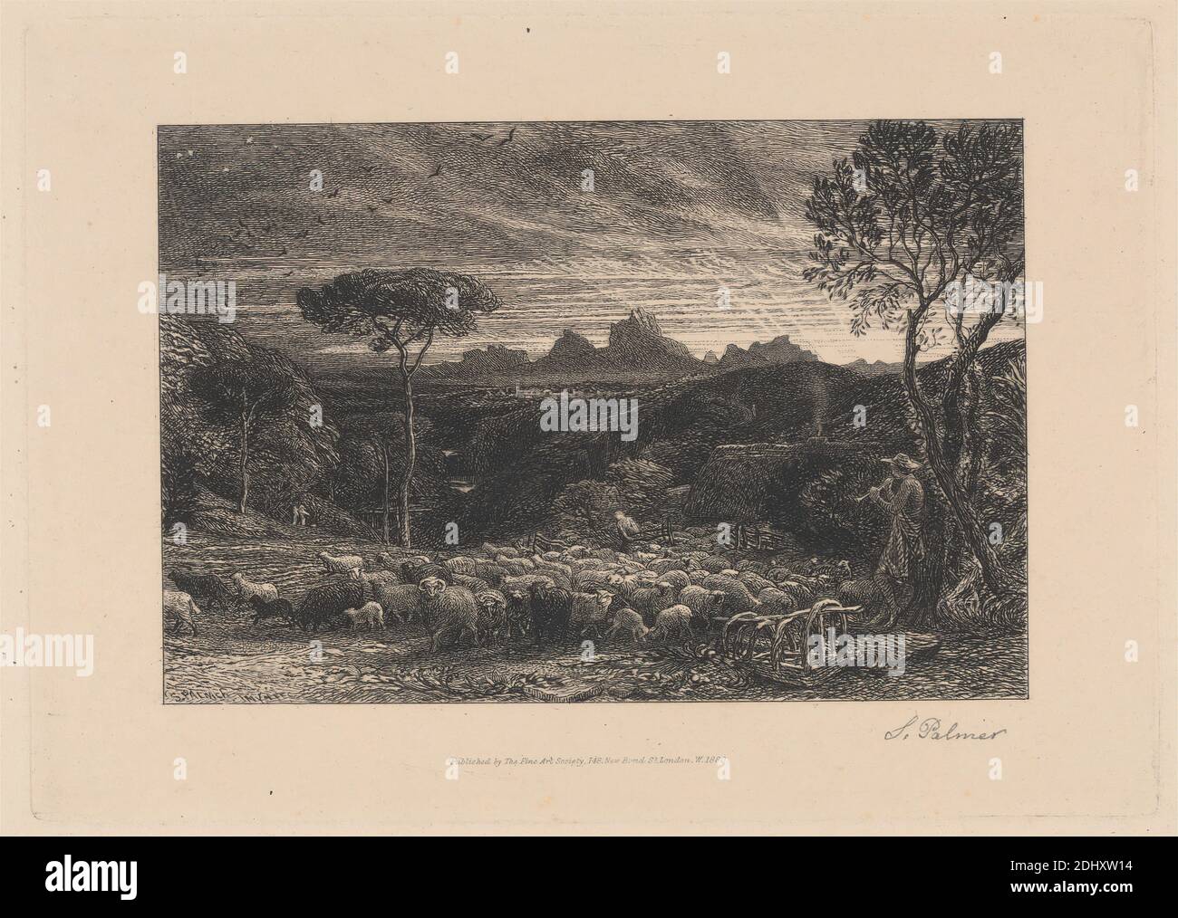Opening The Fold Print Made By Samuel Palmer 1805 11 British Active In Italy 17 39 10 Etching And Drypoint With Plate Tone On Moderately Thick Slightly Textured Cream Wove Paper Sheet 10 9 16 Opening The Fold Print Made By Samuel Palmer 1805 11 British Active In Italy 17 39 10 Etching And Drypoint With Plate Tone On Moderately Thick Slightly Textured Cream Wove Paper Sheet 10 9 16