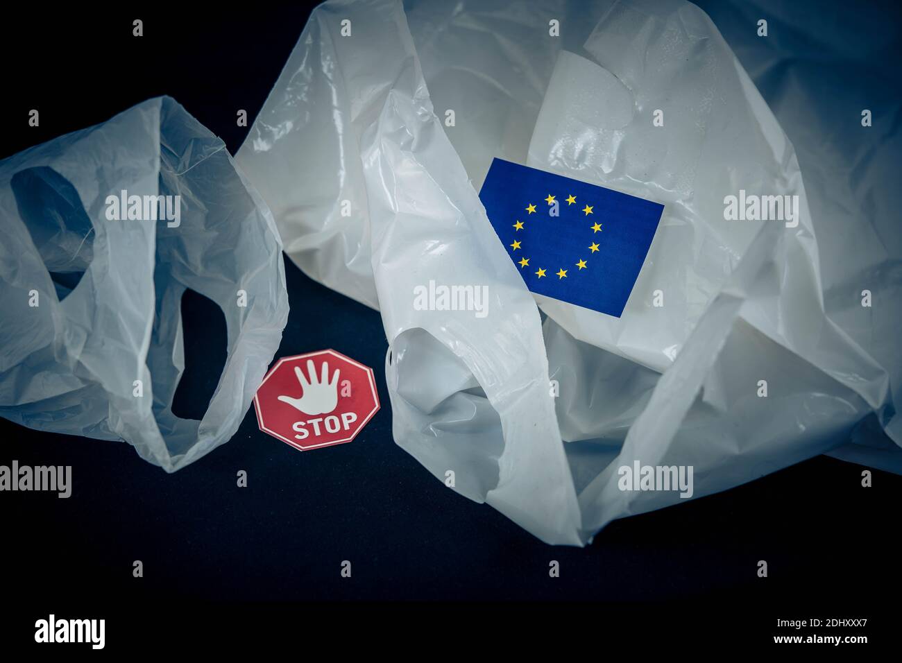 Europe bans plastic bags because of microplastics in the oceans Stock