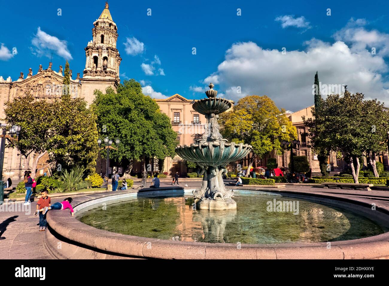 Plaza del Carmen and El Carmen church, San Luis Potosi, Mexico Stock Photo