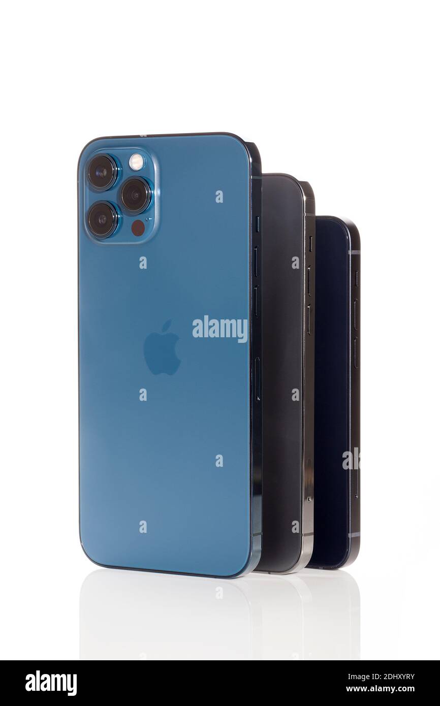 Bratislava Slovakia December 07 Iphone 12 Mini Pro And Pro Max Isolated On White Background Stock Photo Alamy