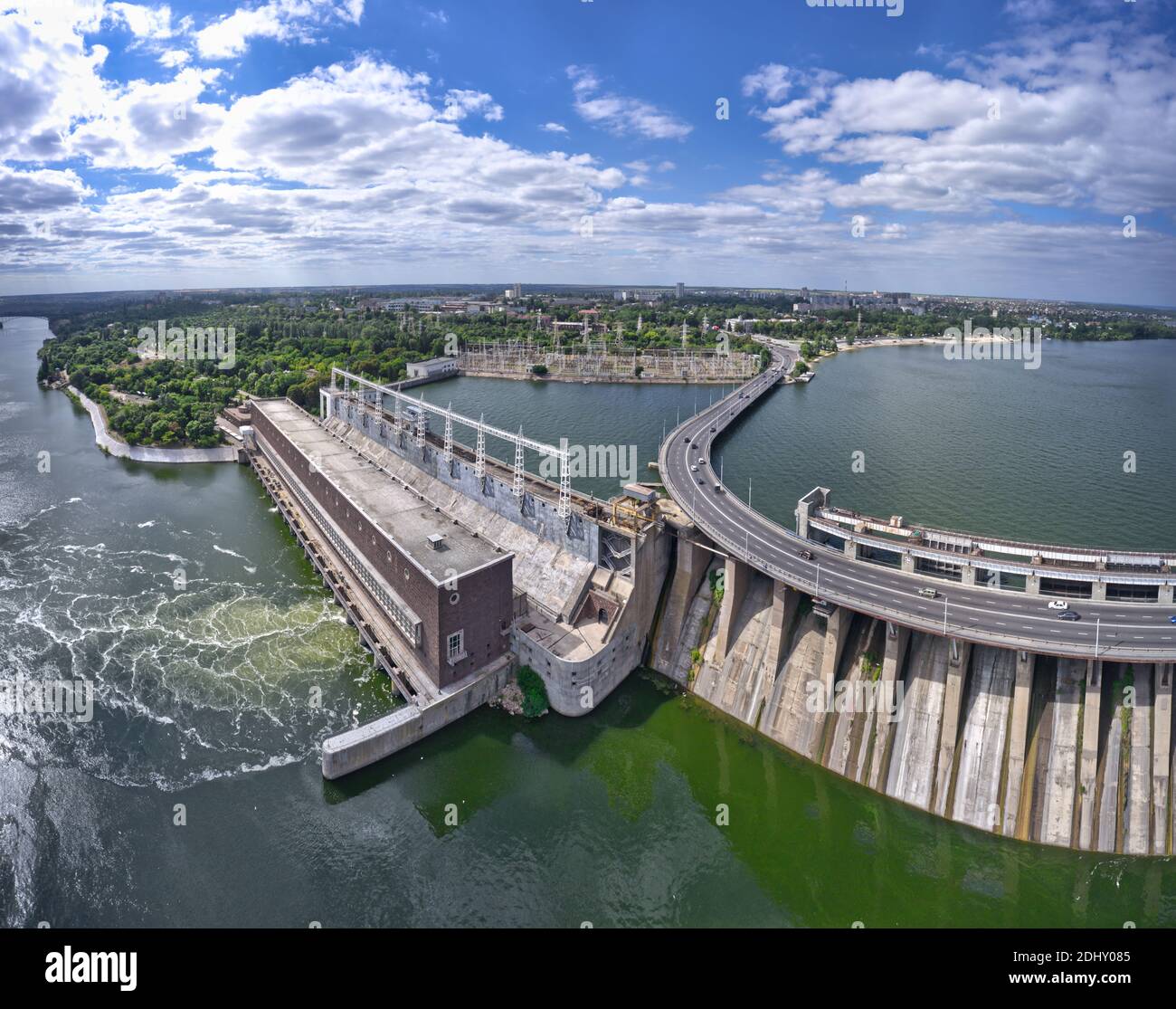 Largest hydroelectric power station on the Dnieper River in Zaporozhye  Stock Photo - Alamy