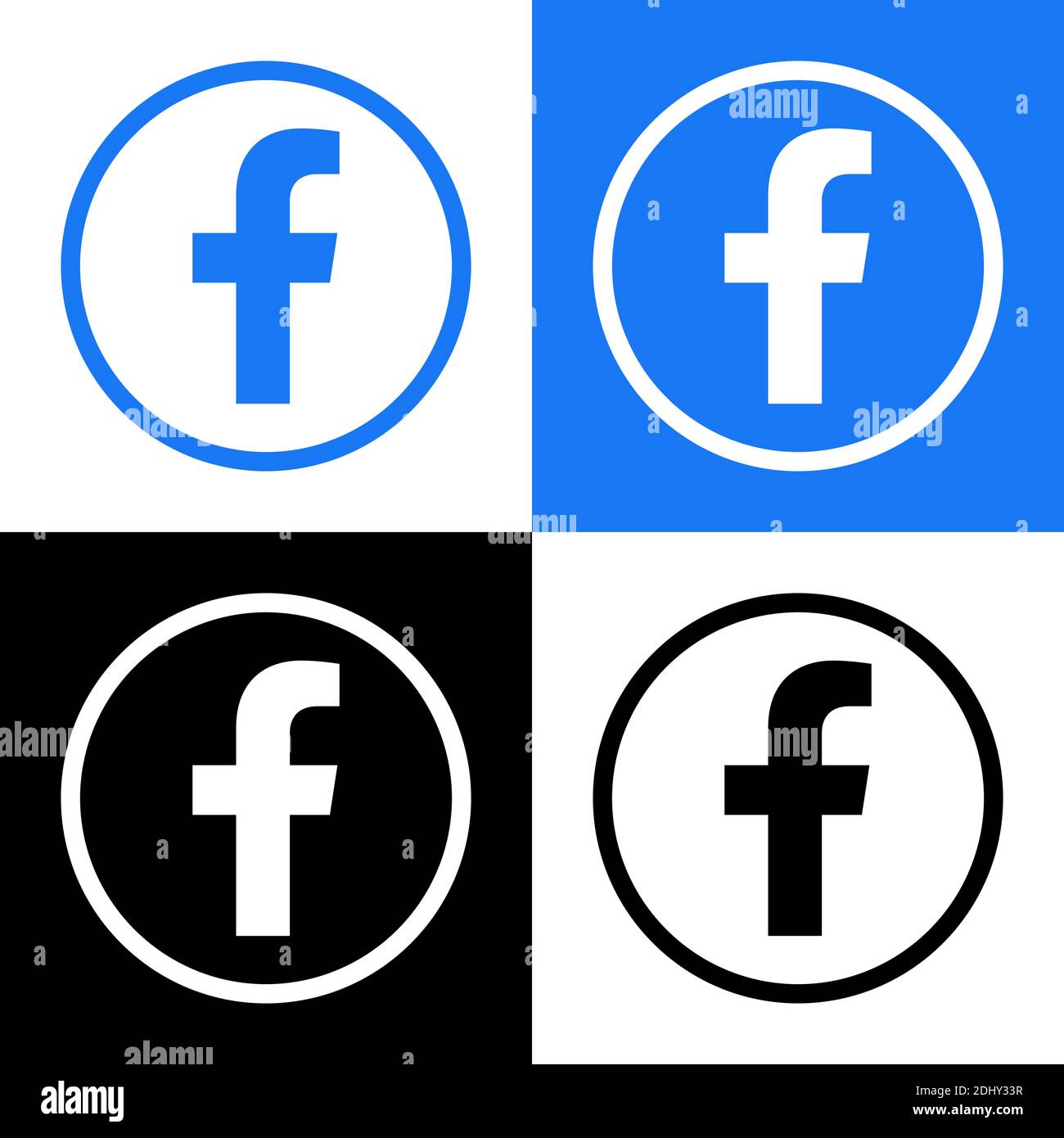 Facebook Logo Vector Set Collection Black Silhouette Shape Original Latest Blue Color Isolated F Icon For Web Page Mobile App Or Print Stock Vector Image Art Alamy