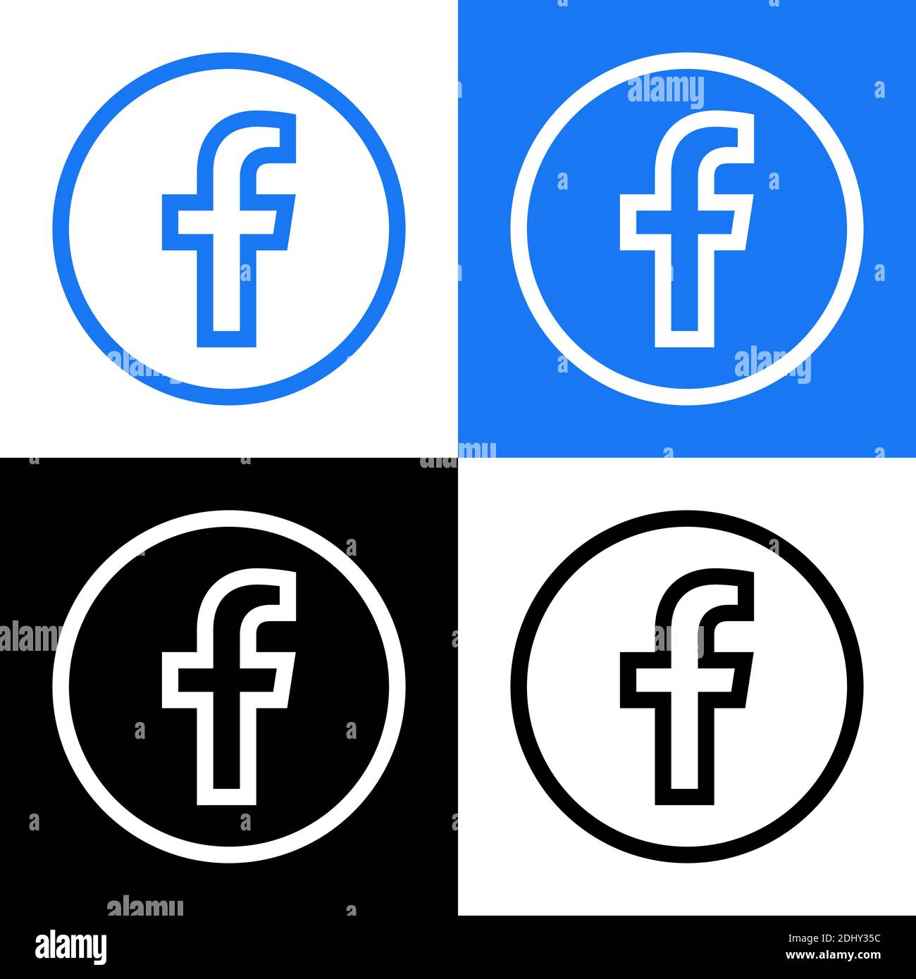 Facebook Logo Vector Set Collection Black Silhouette Shape Original Latest Blue Color Isolated F Icon For Web Page Mobile App Or Print Stock Vector Image Art Alamy