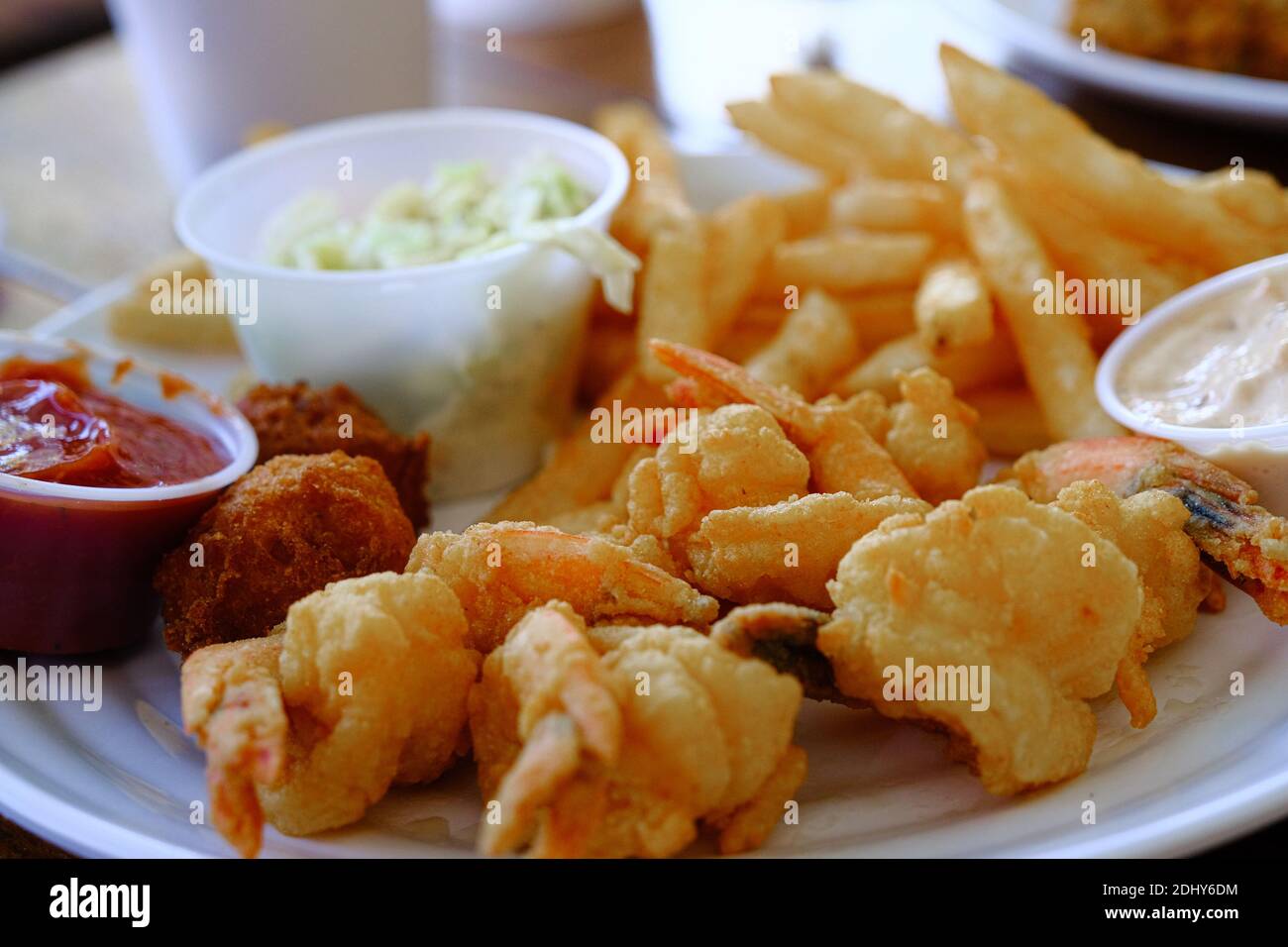 Fried Shrimp Dinner Stock Photo - Alamy