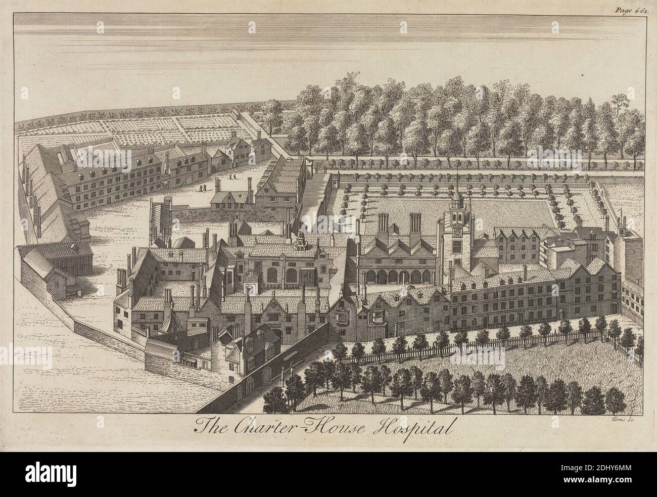 The Charter House Hospital, William Henry Toms, ca. 1700ca. 1750, British, after unknown