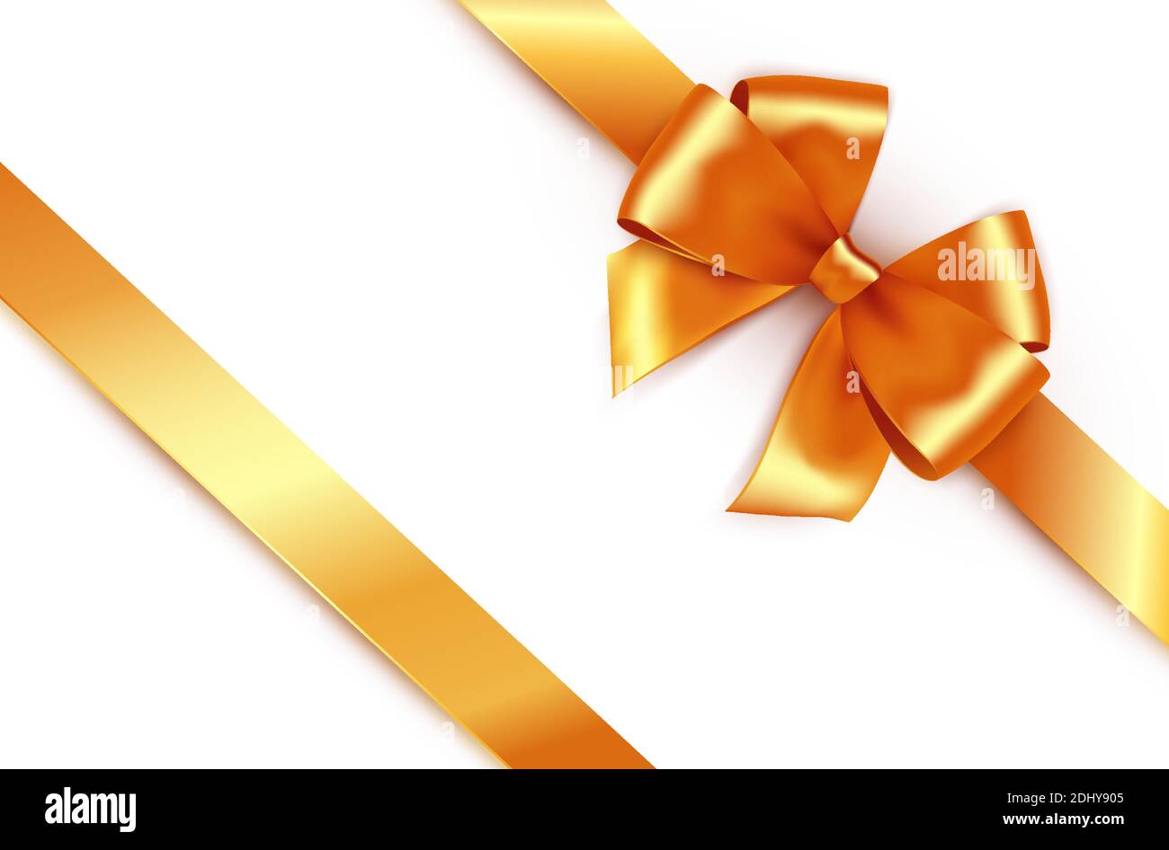 Shiny gold satin ribbon on white background. Vector Stock Vector Image ...