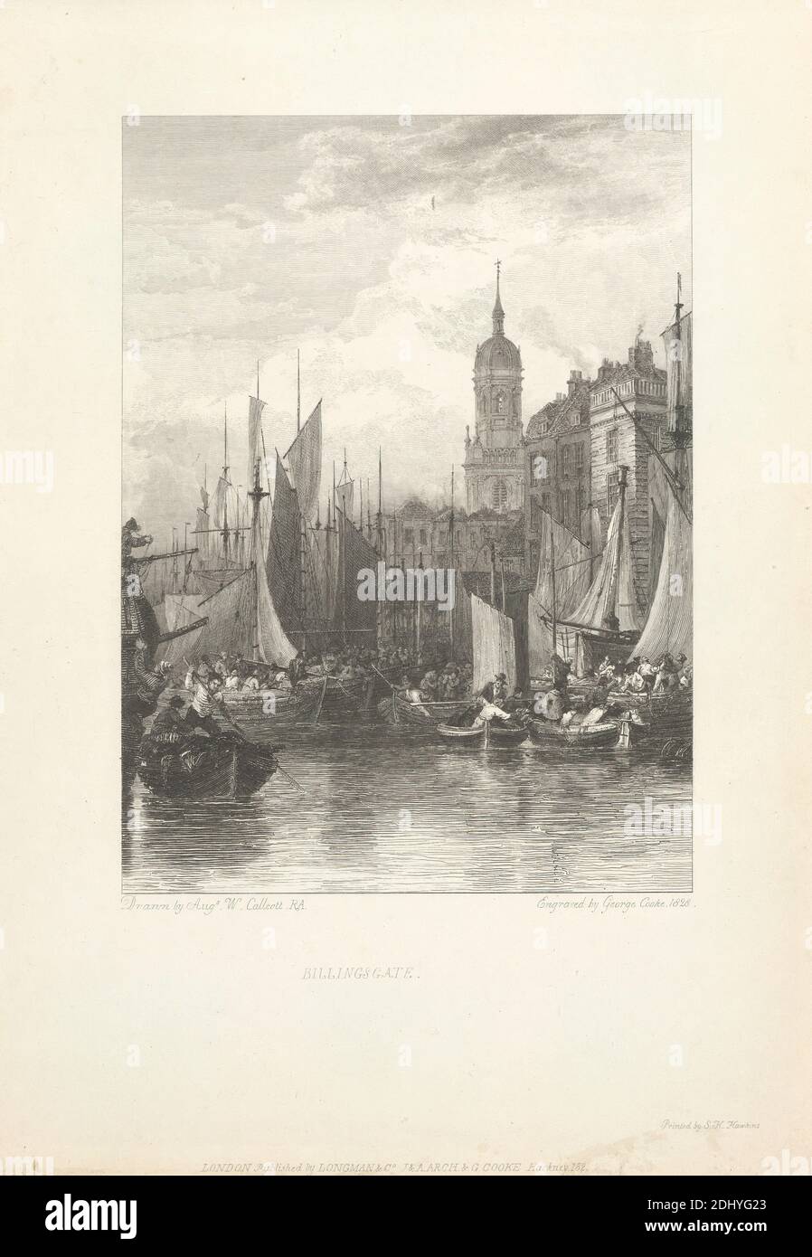 Billingsgate, George Cooke, 1781–1834, British, after Sir Augustus Wall Callcott, 1779–1844, British, 1828, Engraving, Sheet: 9 1/2 x 6 5/8in. (24.1 x 16.8cm Stock Photo