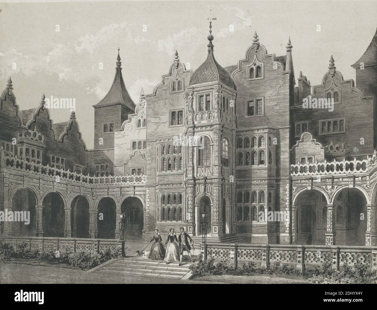 Holland House, Middlesex, W. L. Walton, active 1834–1855, British, after Charles James Richardson, 1806–1871, British, 1846, Lithograph Stock Photo