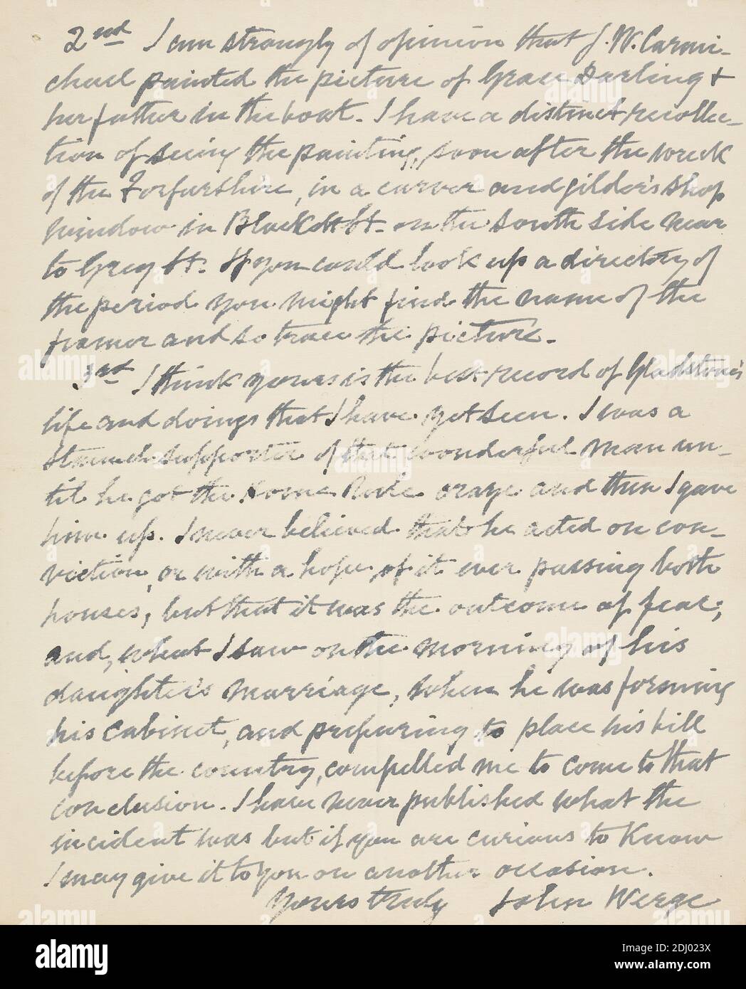 Letter from John Werge dated 30th May 1898 to Adams (two page ms), John Werge, c.1850–1890, 1898, Ink Stock Photo
