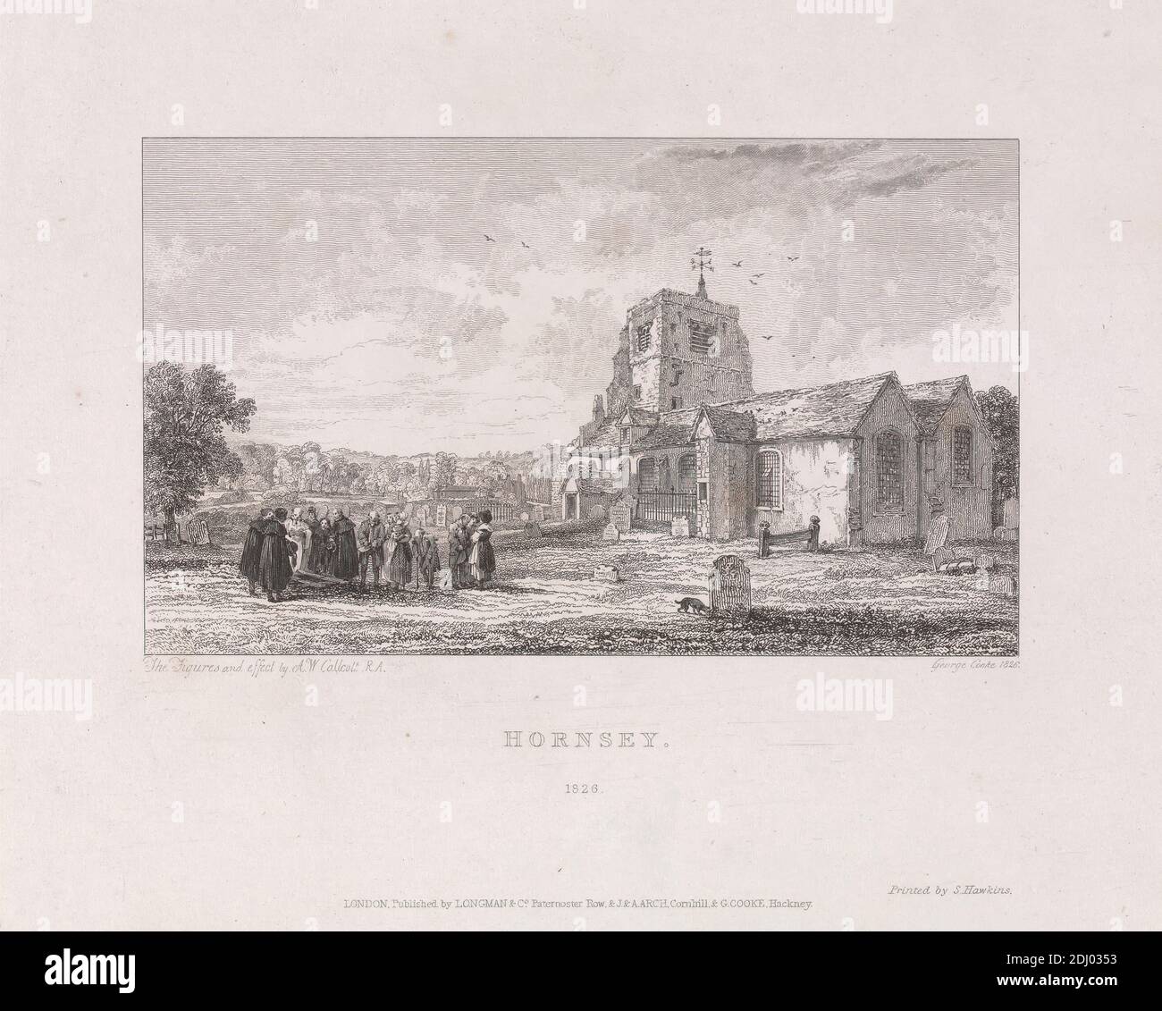 Hornsey, George Cooke, 1781–1834, British, Sir Augustus Wall Callcott, 1779–1844, British, 1826, Engraving Stock Photo