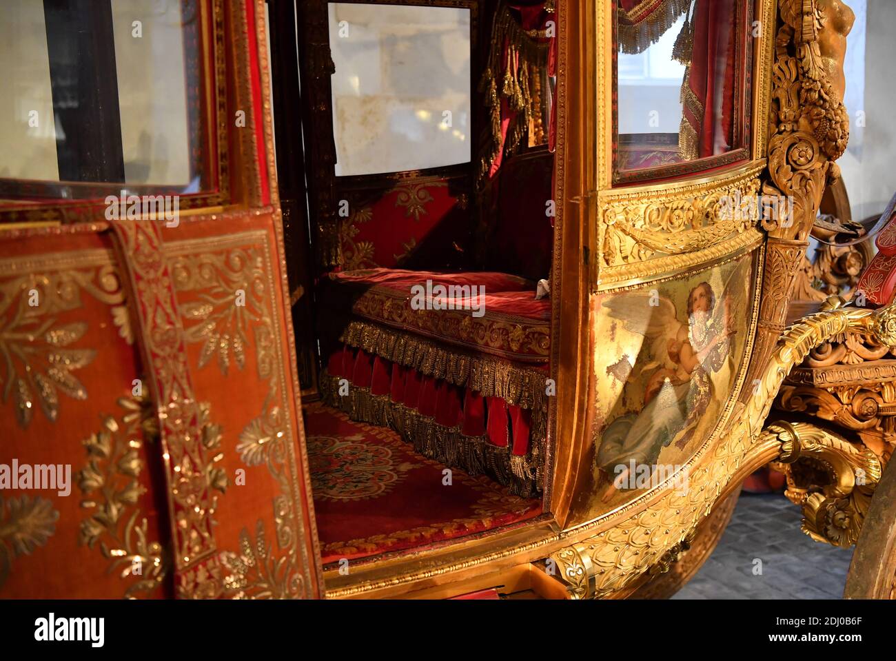 Royal Carriages are on display in the Galerie des Carrosses (Carriage