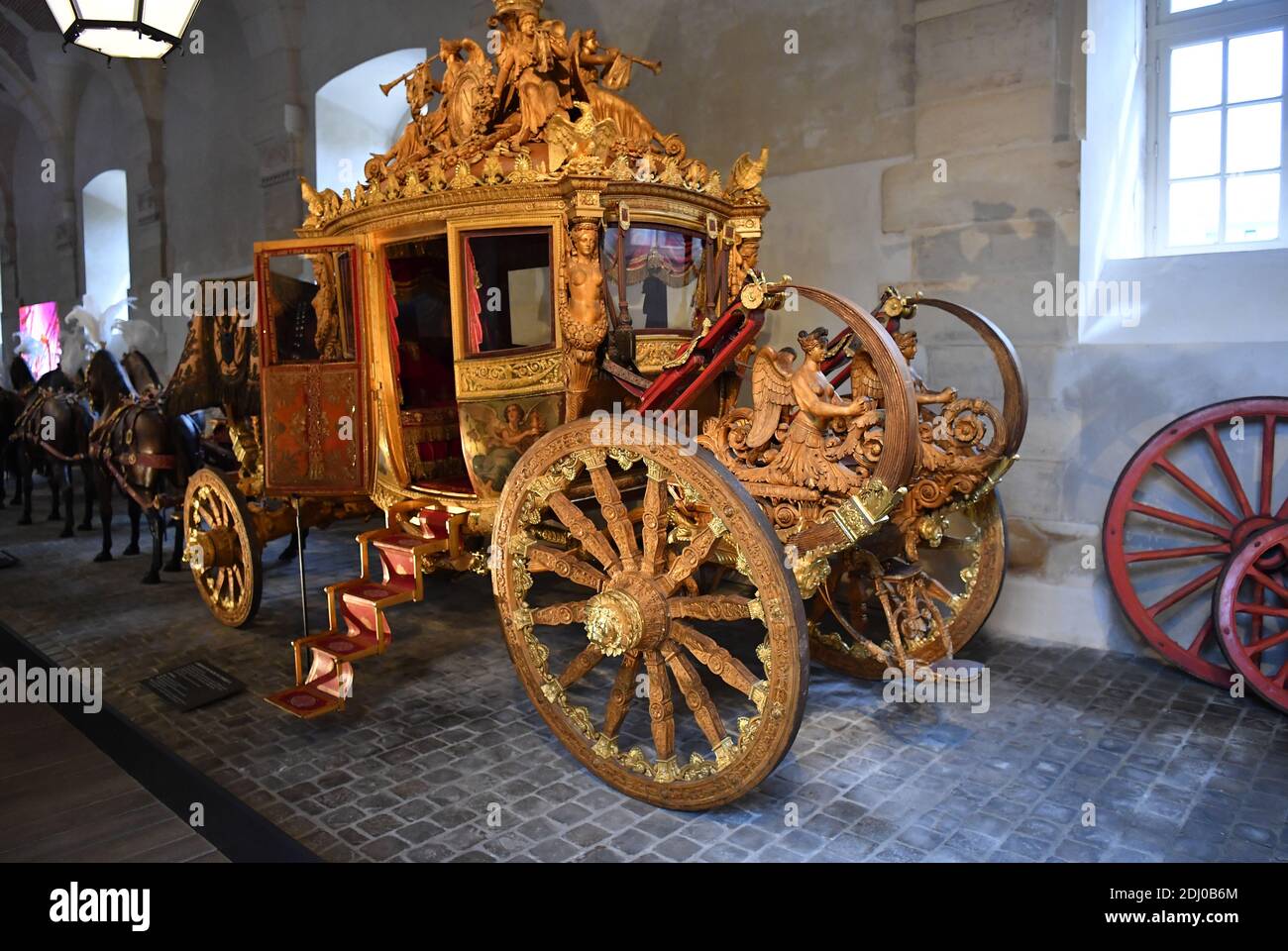 Royal Carriages are on display in the Galerie des Carrosses (Carriage