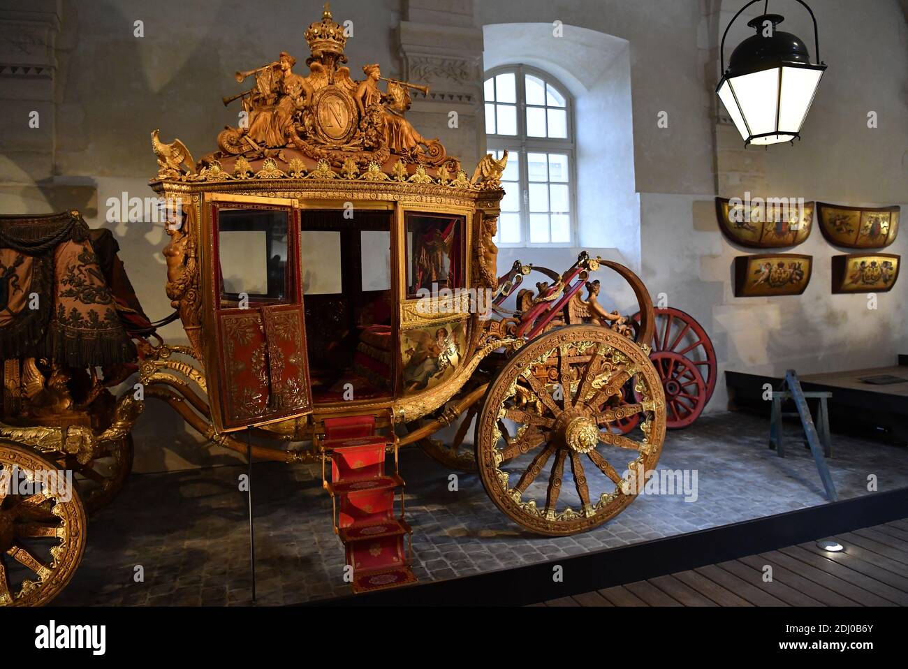 Royal Carriages are on display in the Galerie des Carrosses (Carriage