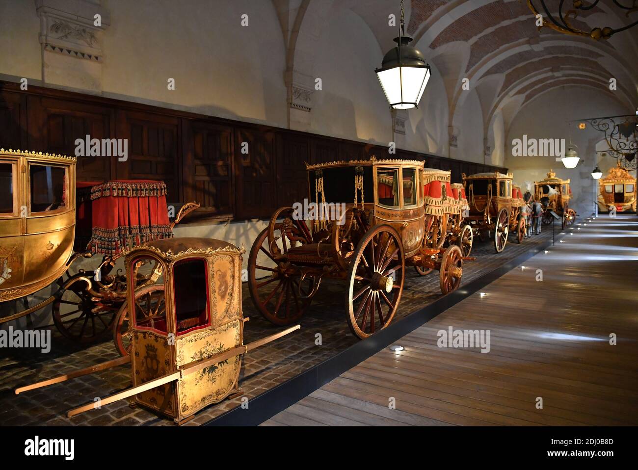 Royal Carriages are on display in the Galerie des Carrosses (Carriage