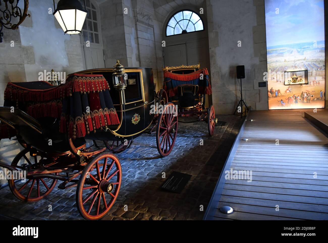 Royal Carriages are on display in the Galerie des Carrosses (Carriage