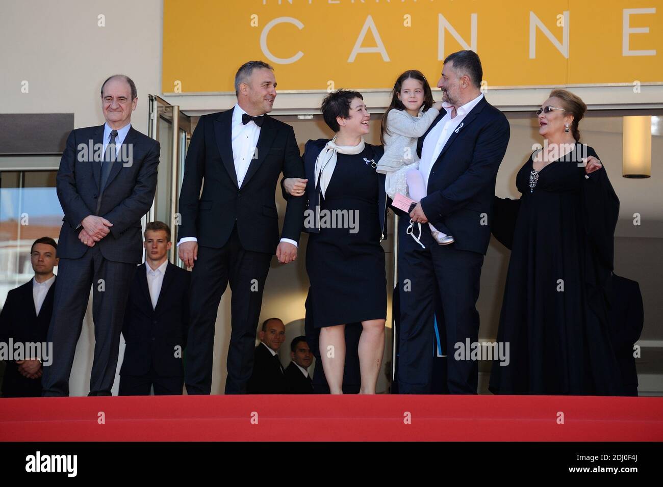 Pierre Lescure, Cristi Puiu, Zoe Puiu, Anca Puiu, Dana Dogaru and Mimi Branescu attending the 'Sieranevada' Screening at the Palais Des Festivals in Cannes, France on May 12, 2016, as part of the 69th Cannes Film Festival. Photo by Aurore Marechal/ABACAPRESS.COM Stock Photo