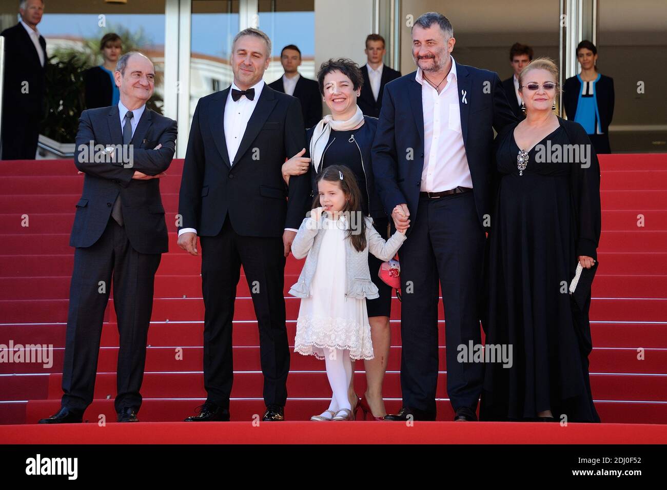 Pierre Lescure, Cristi Puiu, Zoe Puiu, Anca Puiu, Dana Dogaru and Mimi Branescu attending the 'Sieranevada' Screening at the Palais Des Festivals in Cannes, France on May 12, 2016, as part of the 69th Cannes Film Festival. Photo by Aurore Marechal/ABACAPRESS.COM Stock Photo