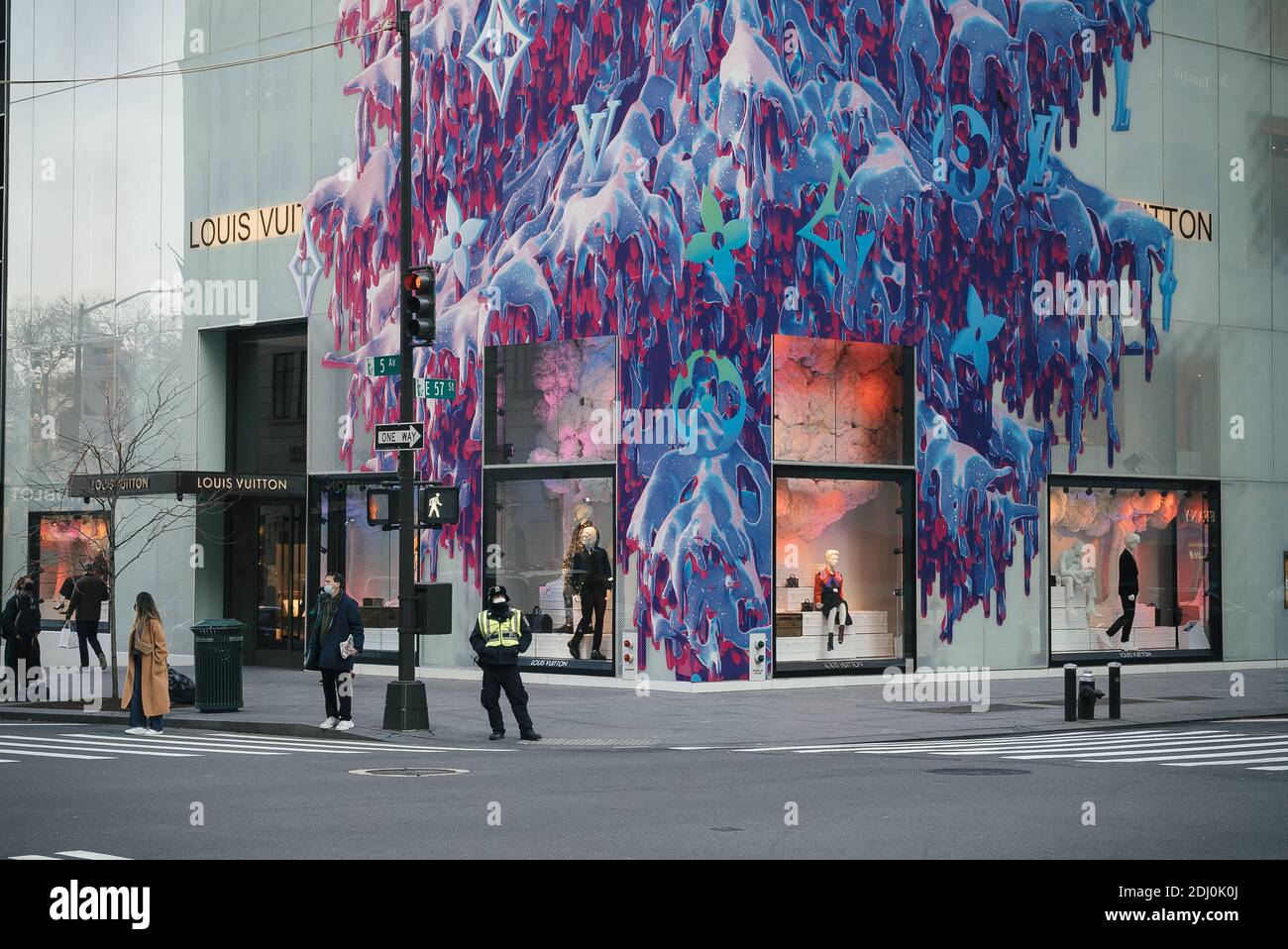 A 12-story art installation by Virgil Abloh is seen at the Louis Vuitton  flagship store on Fifth Avenue in New York City Stock Photo - Alamy