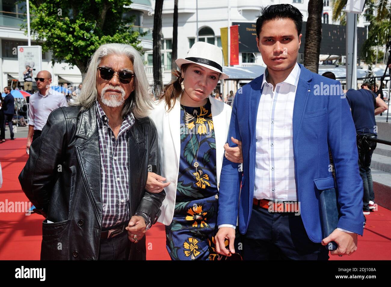 Actors Wan Hanafi Su, Mastura Ahmad and Firdaus Rahman attending the 'Ma'Rosa' screening at the Palais Des Festivals in Cannes, France on May 18, 2016, as part of the 69th Cannes Film Festival. Photo by Aurore Marechal/ABACAPRESS.COM Stock Photo