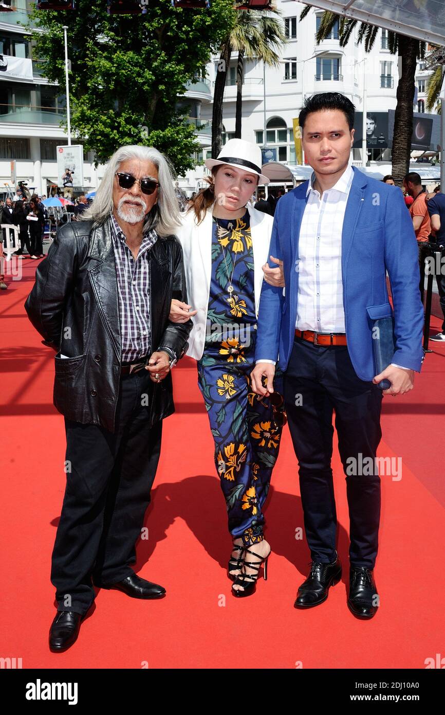 Actors Wan Hanafi Su, Mastura Ahmad and Firdaus Rahman attending the 'Ma'Rosa' screening at the Palais Des Festivals in Cannes, France on May 18, 2016, as part of the 69th Cannes Film Festival. Photo by Aurore Marechal/ABACAPRESS.COM Stock Photo