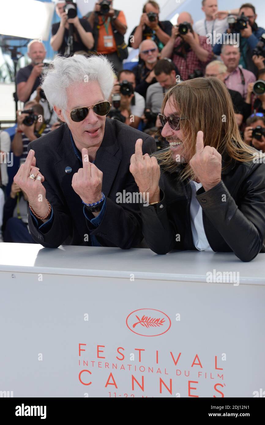Jim Jarmusch and Iggy Pop attending the 'Gimme Danger' Photocall at the Palais Des Festivals in Cannes, France on May 19, 2016, as part of the 69th Cannes Film Festival. Photo by Aurore Marechal/ABACAPRESS.COM Stock Photo