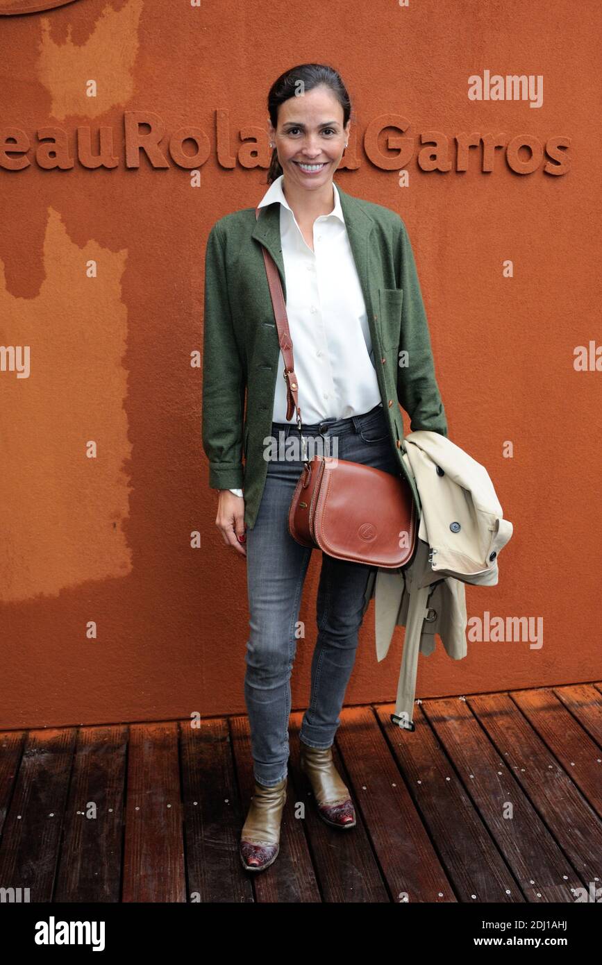 Ines Sastre posing at the Village during French Tennis Open at Roland