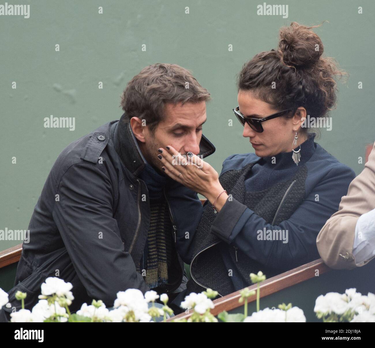 Barbara Cabrita and her boyfriend in the VIP Tribune during French