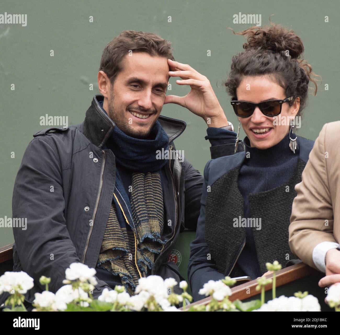 Barbara Cabrita and her boyfriend in the VIP Tribune during French