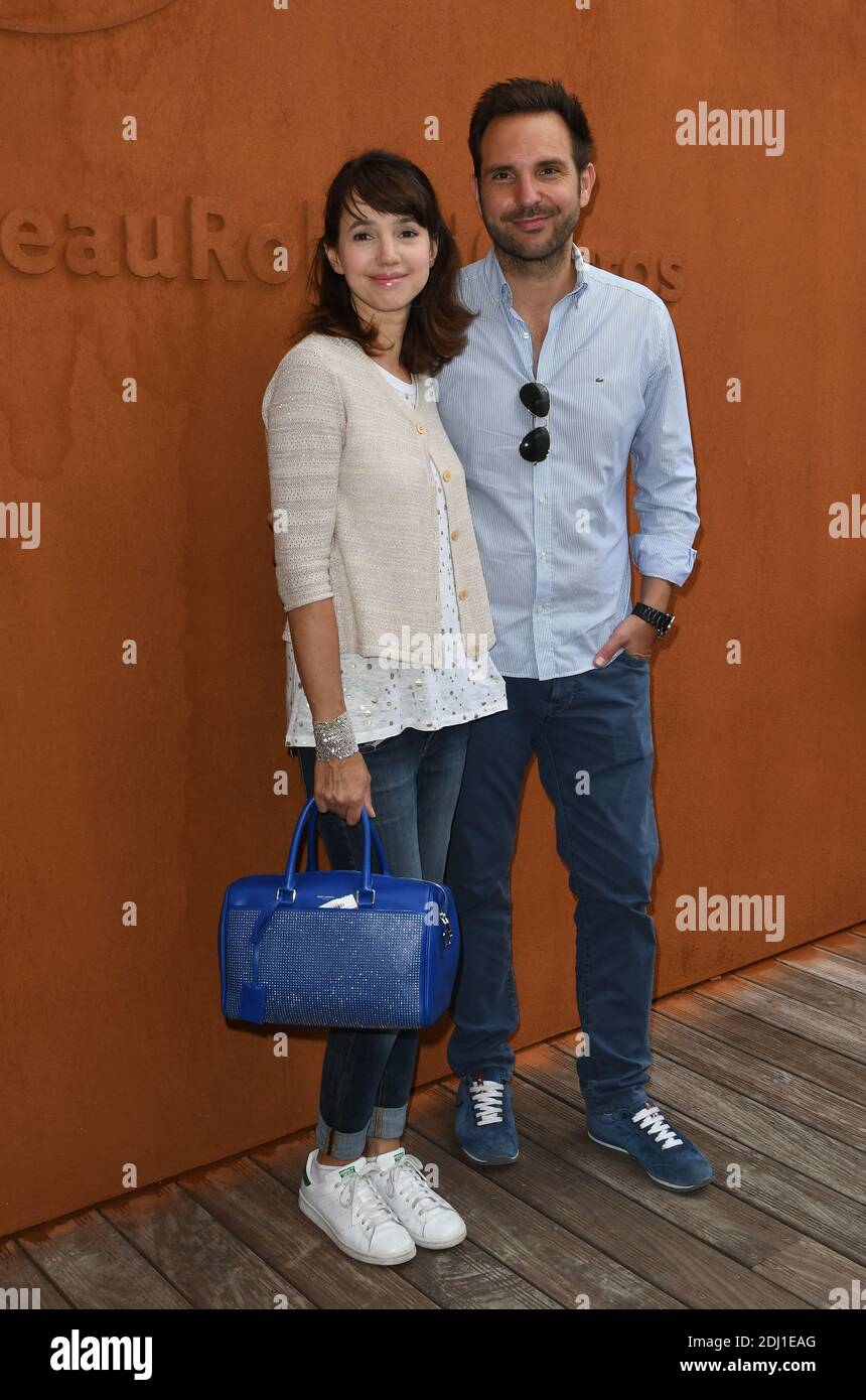 Christophe Michalak et sa femme Delphine McCarty posing at the Village