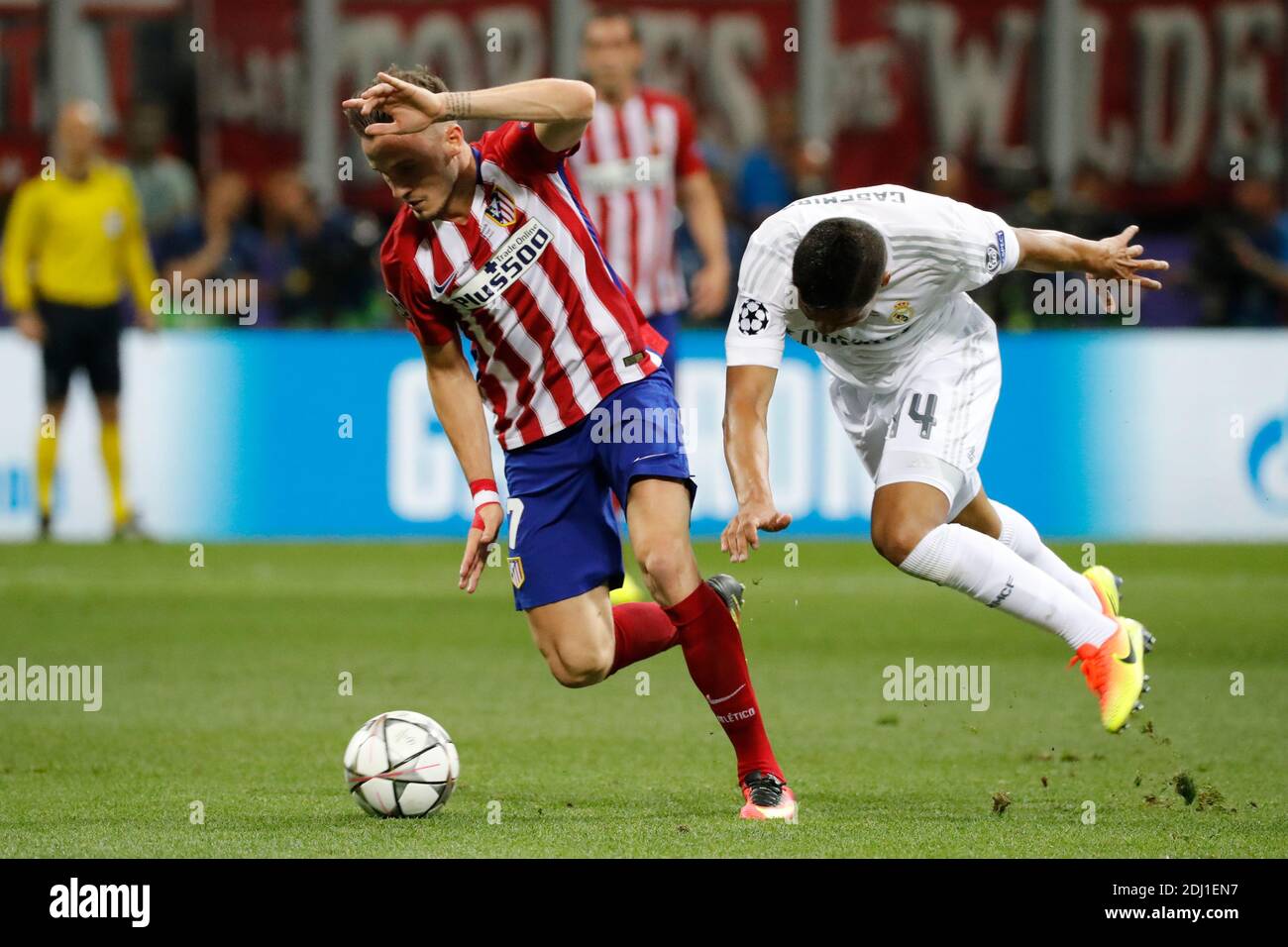 Immagine di un penalty shootout reale durante una finale di Champions League