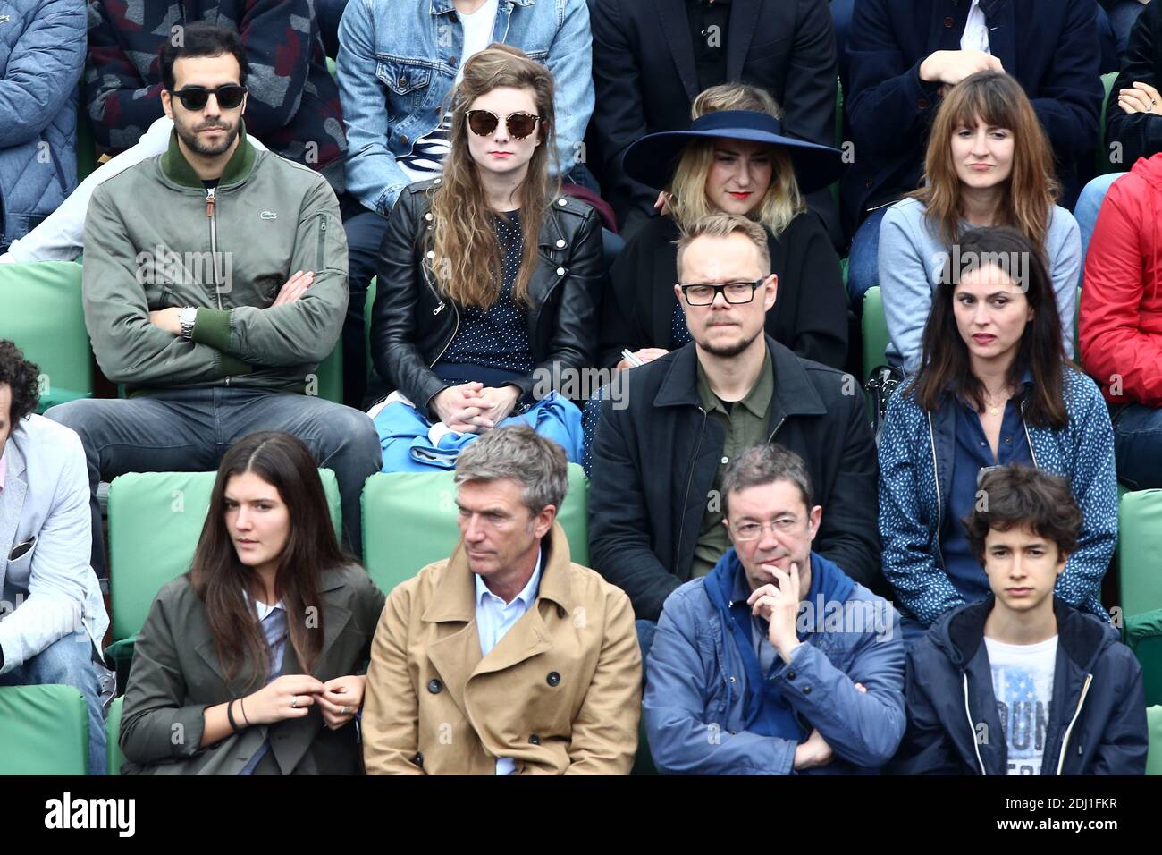 Philippe Caroit and Frederic Bouraly in the VIP Tribune during French Tennis Open at Roland-Garros arena in Paris, France on May 29, 2016. Photo by ABACAPRESS.COM Stock Photo