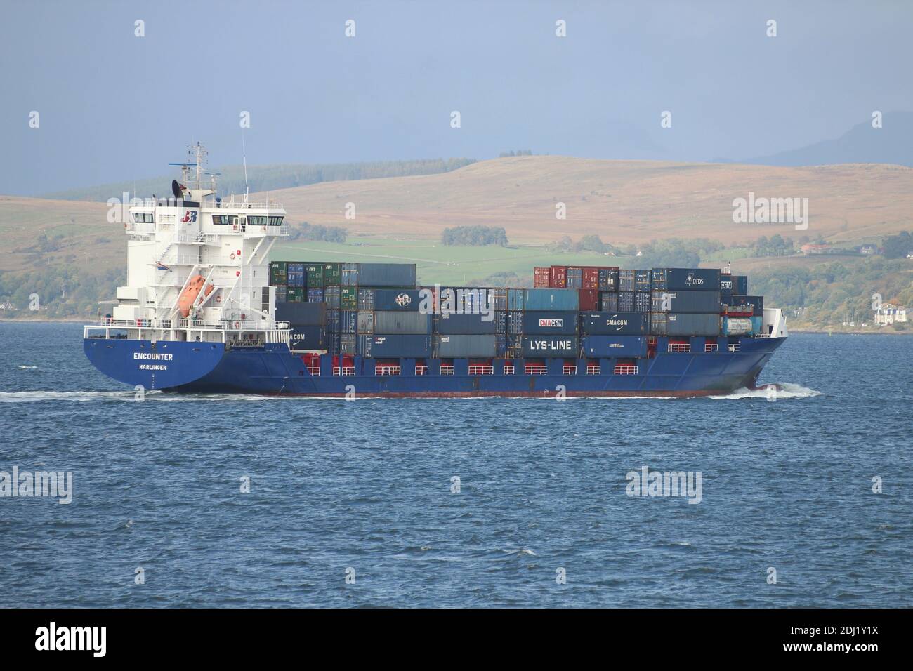 The Dutch-registered container ship MV Encounter, passing Gourock on the  Firth of Clyde, on an inbound journey to Greenock Ocean Terminal Stock  Photo - Alamy