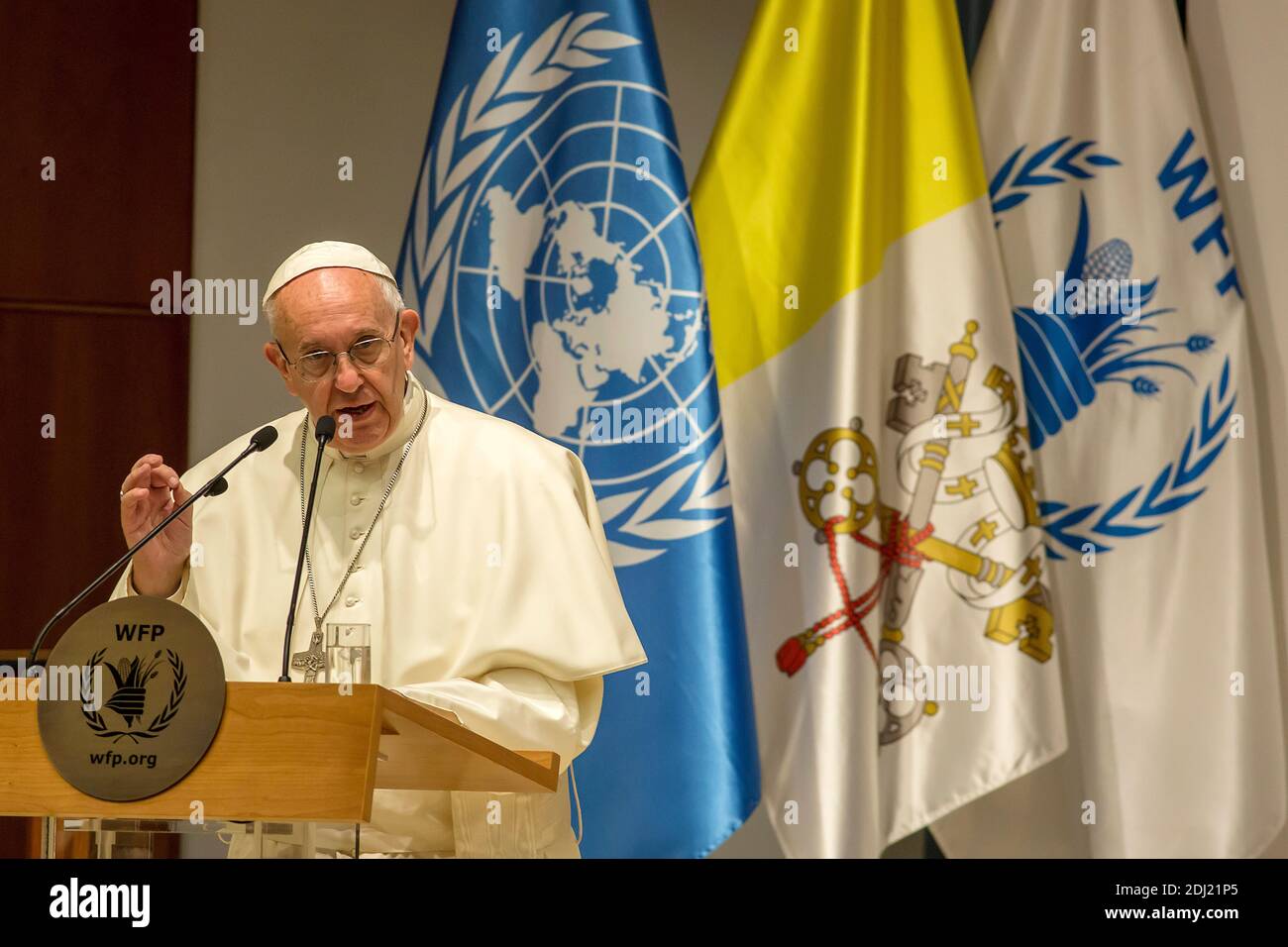 Pope Francis visited the United Nations World Food Program headquarters ...