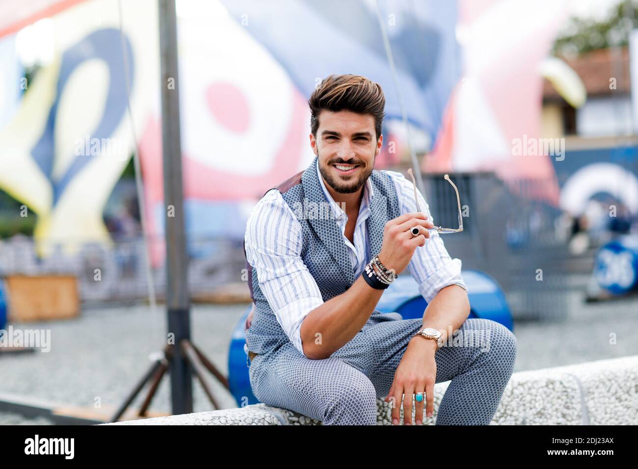 Street style, Mariano Di Vaio at Pitti Uomo 90 held at Fortaleza Da Basso,  in Florence, Italy, on June 14th, 2016. Photo by Marie-Paola  BERTRAND-HILLION / ABACAPRESS.COM Stock Photo - Alamy