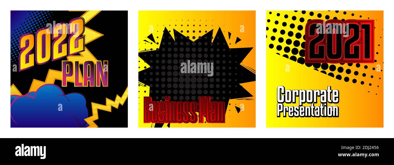 Comic book business presentation template. Vector graphic for company ...