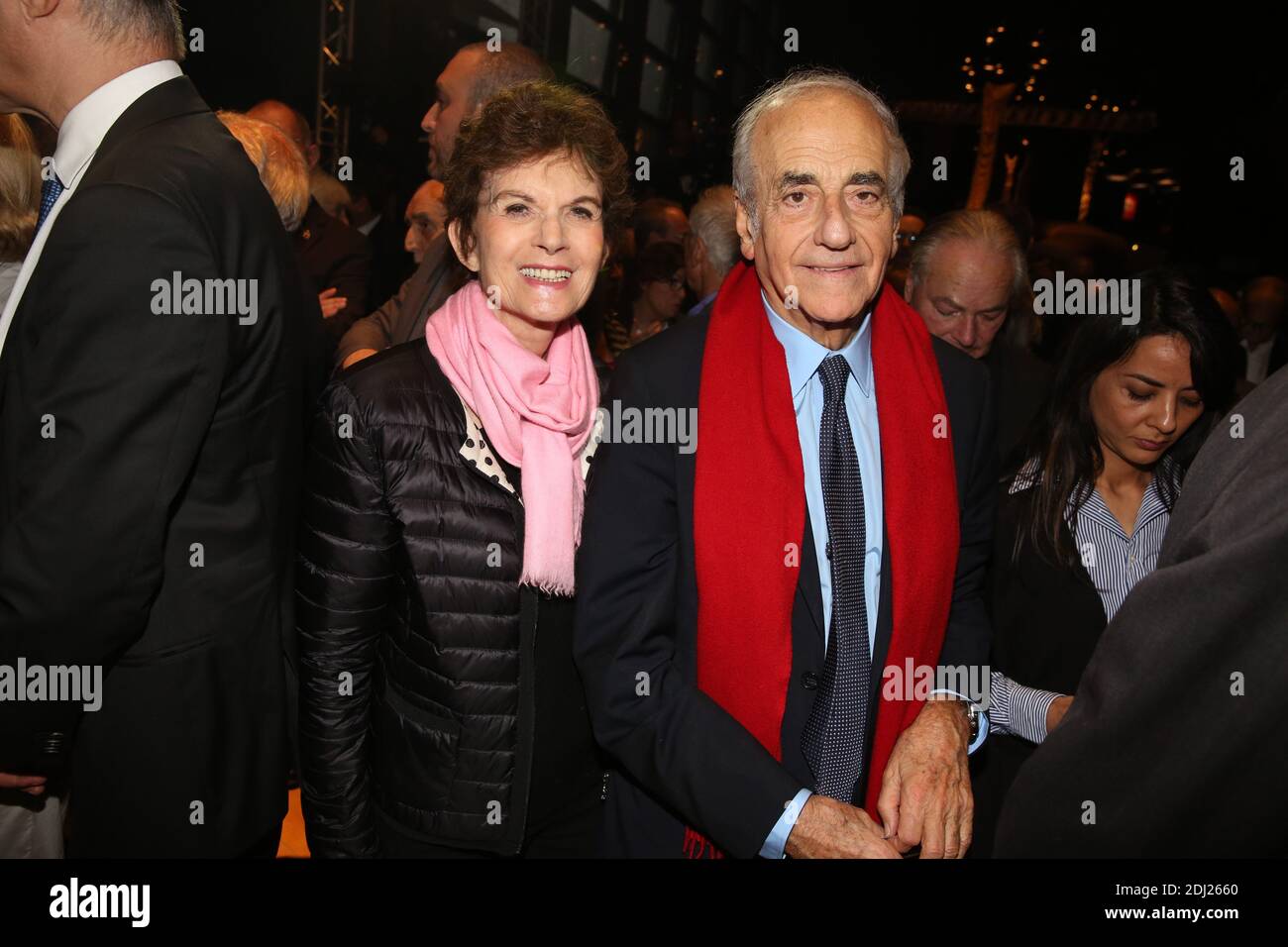Nicole Avril and Jean-Pierre Elkabbach attending the opening of the  exhibition 'Jacques Chirac ou le dialogue des cultures' (Jacques Chirac or  The Dialog of Cultures) held at Musee du Quai Branly, in