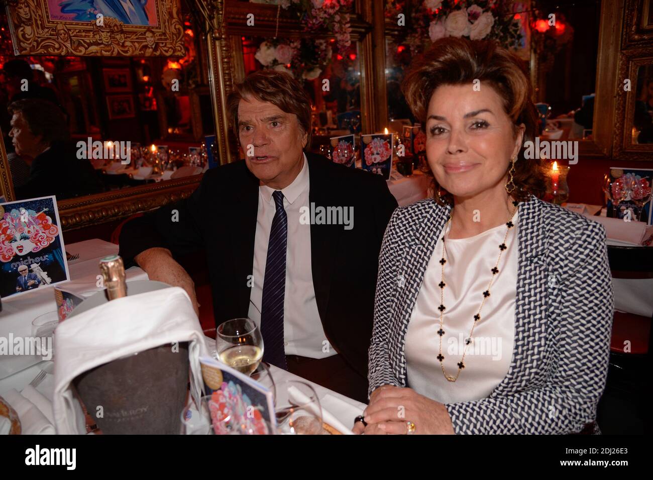 Bernard Tapie Et Sa Femme Dominique A La Fete Donnee Par Michou A Son Cabaret Pour Son 85e Anniversaire Le Juin 16 A Paris France Photo Julien Reynaud Aps Medias Abacapress Com Stock Photo